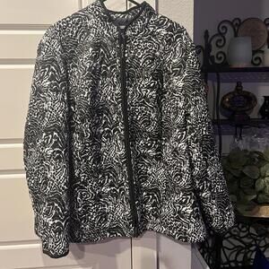Requirements Women's Quilted Jacket Size 2X Black and White